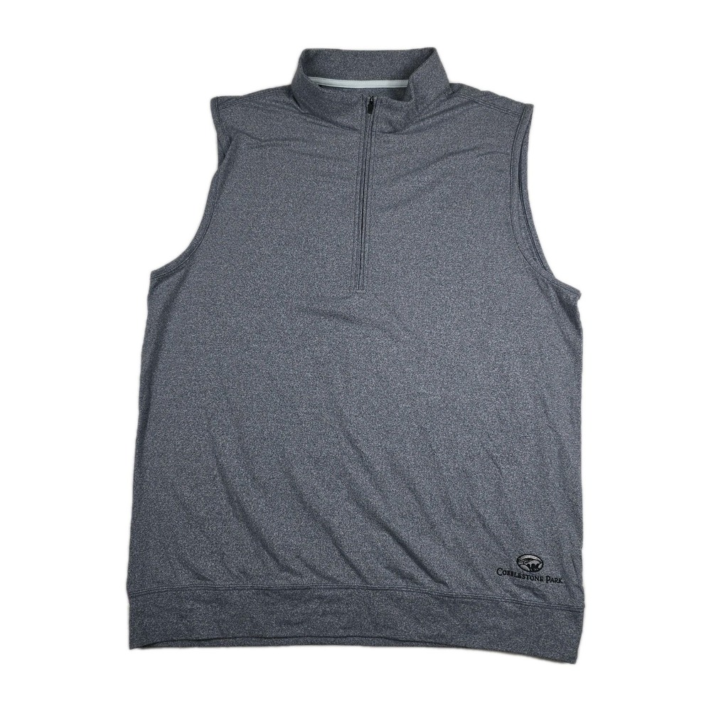 Straight Down Full Zip Men's Large Vest Fleece Gray Cobblestone Park